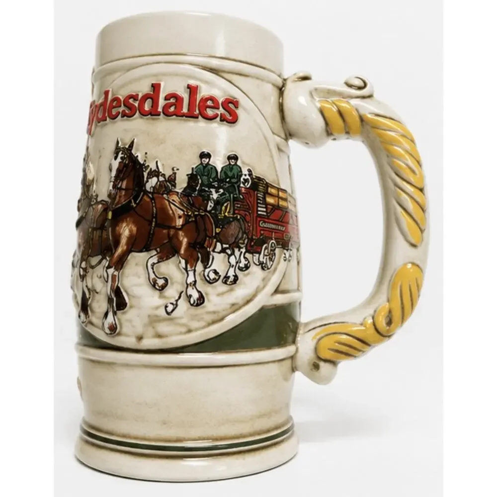 Budweiser Clydesdales Ceramarte Brazil Ceramic Beer Stein Mug Anheuser Busch